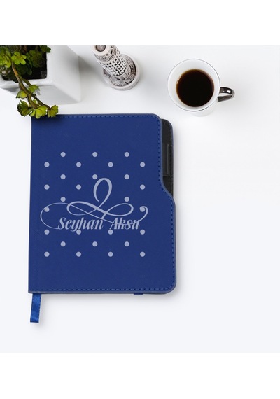 Kişiye Özel Isimli Lacivert Termo Deri Defter-4