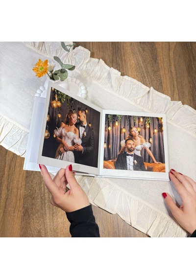 Düğün Albümü Kendi Albümünü Yap Kalın Sert Kapak 30x50cm 15-20-25 Fotoğraf Beyaz