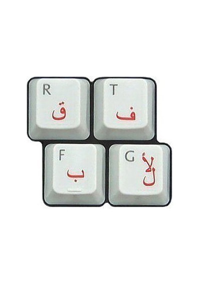 Arapça Klavye Sticker Şeffaf Parlak Harf Etiketi Laptop Ve Pc İçin Kırmızı Harfleri Diğer