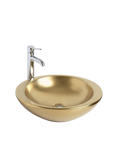 Smanni - Adara Tezgah Üstü Lavabo Mat Altın - Lv1020-207- Altın