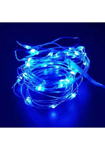 9 Metre Parlak Canlı Mavi Işık Micro Dökme Led Ultra Su Geçirmez Mavi Pilli Led Işık Sabit Yanar Mavi