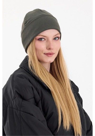 Kadın Termal %100 Pamuklu Soft 2 Stil 1 Arada Bere Premium Cuts Serisi - Standart / Haki Haki
