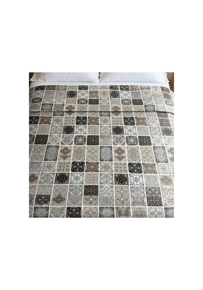 Çift Kişilik Pike Yatak Örtüsü, %100 Pamuk, 220x230 Cm Açık Indigo