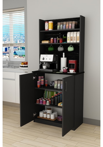 Asra Trend Kahve Köşesi KAHVE01 %100 MDF Çok Amaçlı Mutfak Dolabı Antrasit - Royal Mermer Asra Trend Kahve Köşesi KAHVE01 %100 MDF Çok Amaçlı Mutfak Dolabı Antrasit - Royal Mermer