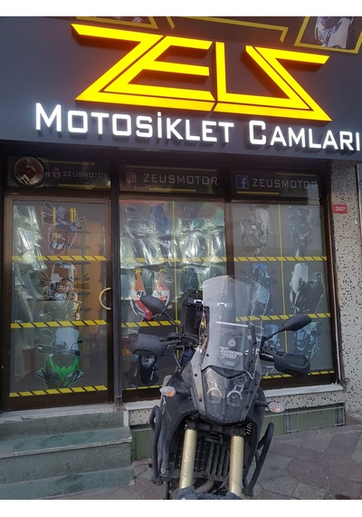 2019-23 Yamaha Tenere700 Şeffaf Ön Cam Zeus 13CM Uzun 42CM 4MM Tenere 700