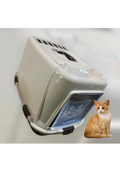 2 Li Set Xxl Kapalı Kedi Tuvaleti Kürek Ve 1.5 Litre Mama Ve Su Kabı