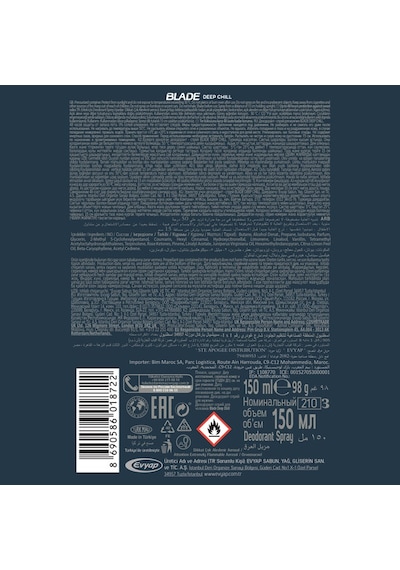 Blade Deep Chill Deodorant 3 x 150 ML