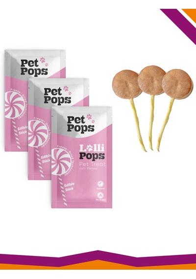 Lollipops Tavuk Ciğeri Kefir 3'lü Kedi Köpek Ödül Lolipopu