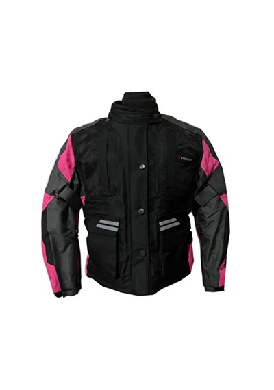 Venom Motosiklet Montu Women Tourex 4 Mevsim Ce Sertifikalı Touring Long Motor Lady Mont Siyah-pembe Çok Renkli