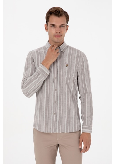 U.S. Polo Assn. Erkek Açık Kahverengi Uzun Kollu Gömlek 50316565-VR002