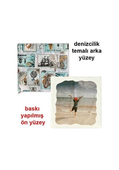 Sublimasyon Deniz Yıldızı Figürlü Yastık Beyaz