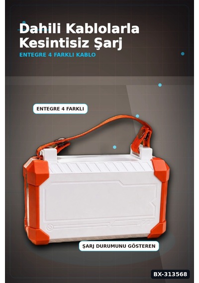 Dijital Ekranli 60000mah 4 Kablolu Powerbank 22.5w Hizli Sarj Coklu Cikisli Bx-313568 Diğer