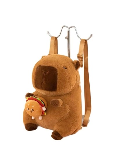 Capybara Peluş Çanta Sevimli Yumuşak Sırt Çantası 30cm