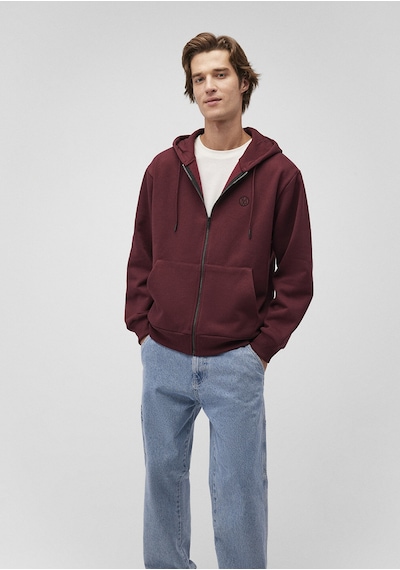 Mavi - Kapüşonlu Fermuarlı Bordo Basic Sweatshirt 066979-70426 Bordo