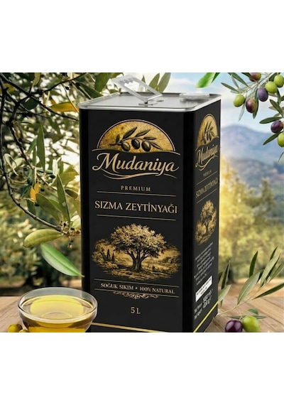 Mudaniya Natürel Soğuk Sıkım Sızma Zeytinyağı 5 L