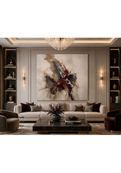 Çerçevesiz Modern Soyut Ekspresyonist Kanvas Tablo Bordo, Antrasit Ve Altın Dokulu Lüks Duvar Dekoru Salon, Antre, Ofis Ve Yatak Odası İçin Premium Tasarım Tablo Çerçevesiz Modern Soyut Ekspresyonist Kanvas Tablo Bordo, Antrasit Ve Altın Dokulu Lüks Duvar Dekoru Salon, Antre, Ofis Ve Yatak Odası İçin Premium Tasarım Tablo