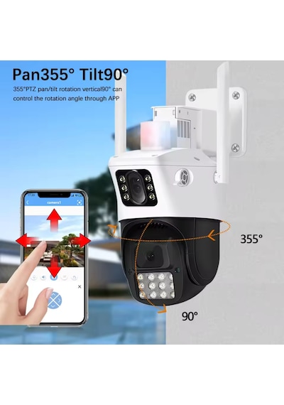 6015 Wifi 6mp Sesli Dual Kamera Ip Güvenlik Kamerası Gece Görüşlü