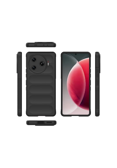 Zore Tecno Spark 30 Pro Kılıf Esnek Tpu Oyuklu Arka Yüzey Tasarımlı Etnik Silikon Siyah
