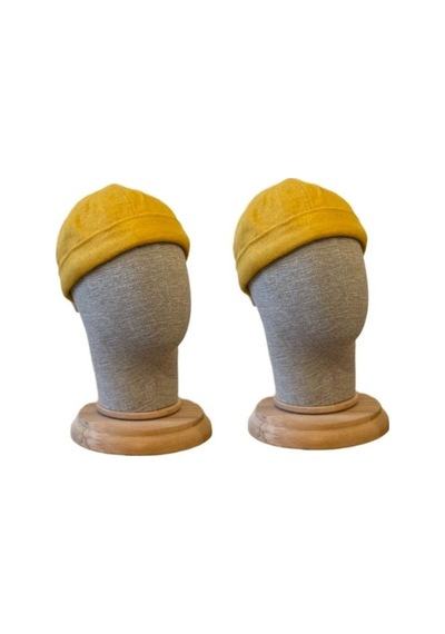 Aida Jewelss 2 Adet Kışlık Kaşe Cap Ayarlanabilir Docker Şapka Kışlık Takke Şapka Retro Şapka Takke Sarı