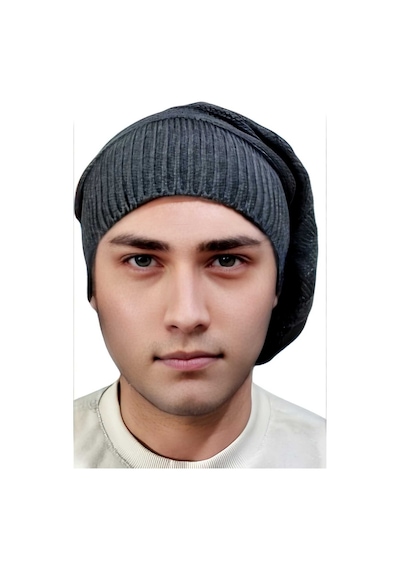 Uniquetrenders 2'li Erkek Kışlık Triko Örgü Bere Ve Boyunluk Füme-füme Füme