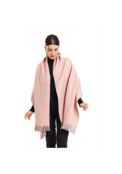 Çift Taraflı Ekoseli Yünlü Omuz Şalı - 70x190cm - Kışlık Şal 001