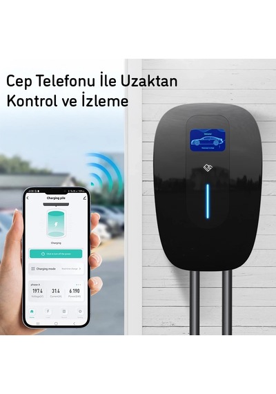 Yasomi Duvar Tipi 7.4 Kw Elektrikli Araç Şarj Cihazı