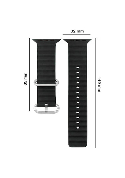 Apple Uyumlu  Watch 1 2 3 4 5 6 7 8 Se Ultra 38/40/41mm Ocean Loop Tokalı Kayış Kordon - Siyah