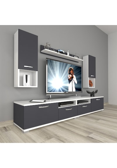 Decoraktiv Eko 5220da Mdf Tv Ünitesi Tv Sehpası Beyaz - Antrasit