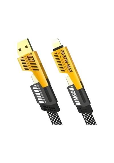 4'ü 1 Arada Usb Hızlı Şarj Ve Veri Kablosu 65w Güç, Çoklu Bağlantı, 1. 2m .