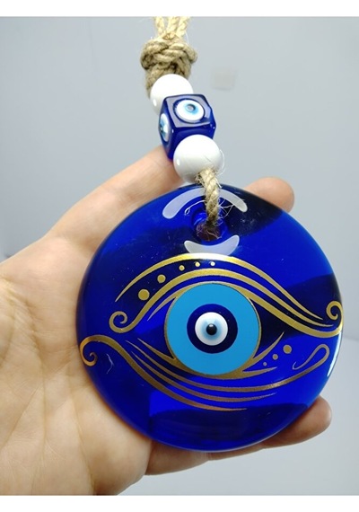 Nazar Boncuğu Duvar Dekoru 7 Cm El Yapımı Cam Özel Tasarım Çiçekl