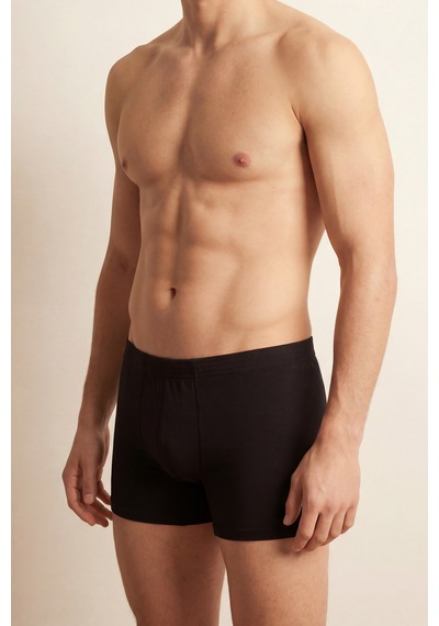 Auw Erkek Kıvırma Bel Pamuklu Modal Basic Boxer 3'lü - Softfit Siyah
