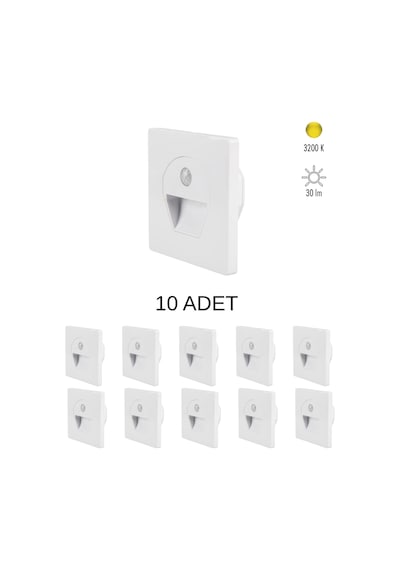 Cata Ct-5170 Sensörlü Koridor Aydınlatması Beyaz Kasa Günışığı - 10 Lu Paket Gün Işığı