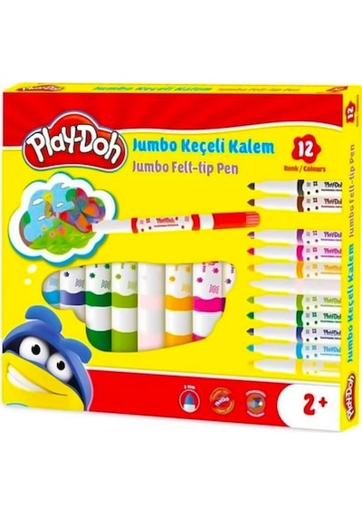 Play Doh 12 Renk Jumbo Keçeli Kalem Seti Playke020