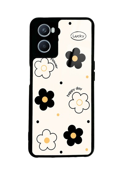 Oppo A96 White Lucky Happy Day Tasarımlı Glossy Telefon Kılıfı Beyaz