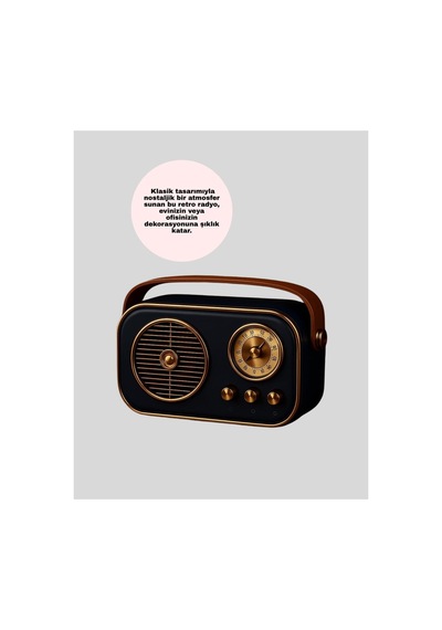 Retro Bluetooth Radyo Nostaljik Tasarım Tf Kart Ve Usb Destekli - Hs08378572-4356 Renkli