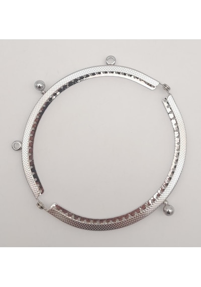 Angel Çanta Aksesuar 12.5 Cm Oval Cüzdan Klipsi Cüzdan Bursu Gümüş Renk