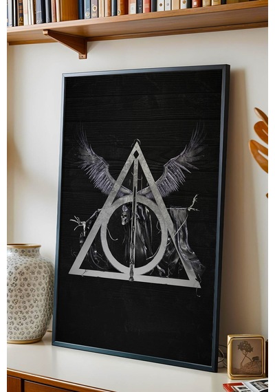 Harry Potter Ölüm Yadigarları Çerçeveli Tablo - Lüks Gotik Deathly Hallows Duvar Dekoru Siyah Gümüş Siyah Harry Potter Ölüm Yadigarları Çerçeveli Tablo - Lüks Gotik Deathly Hallows Duvar Dekoru Siyah Gümüş Siyah