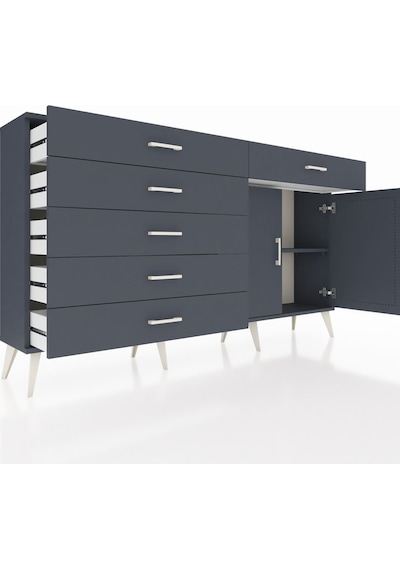 Arges Konsol Tek Raflı 6 Çekmeceli 2 Kapaklı 176x30x99 Antrasit-a Antrasit-antrasit Arges Konsol Tek Raflı 6 Çekmeceli 2 Kapaklı 176x30x99 Antrasit-a Antrasit-antrasit