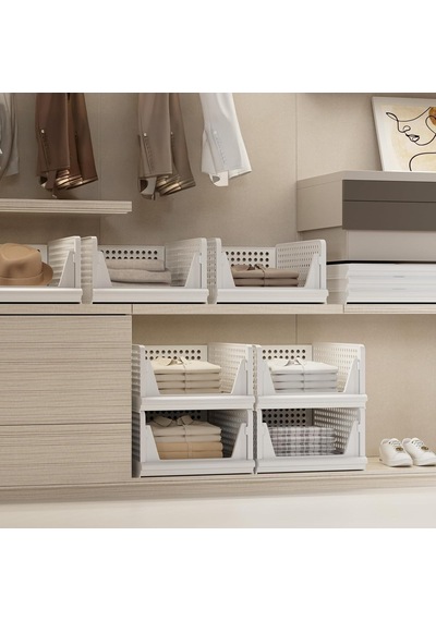 Ayrex 3 Adet Kayar Raf Elbise Dolap İçi Organizeri, Mutfak, Banyo, Çocuk Odası, Garaj Ve Ardiye İçin Üst Üste Diz Diğer