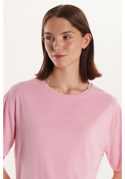 Tudors Kadın Modal Kumaş Relax Fit Rahat Kesim Bisiklet Yaka Basic Pembe Tişört-34255 Pembe Tudors Kadın Modal Kumaş Relax Fit Rahat Kesim Bisiklet Yaka Basic Pembe Tişört-34255 Pembe