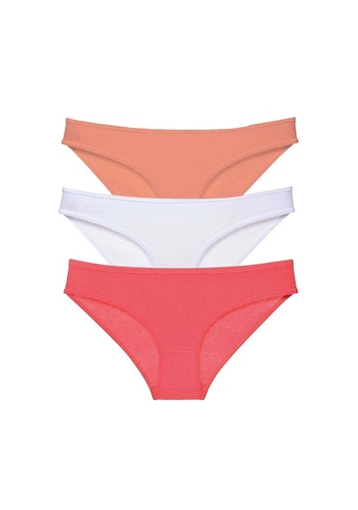 3 Adet Süper Eko Set Likralı Kadın Slip Külot 545 Çok Renkli