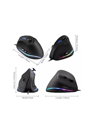 Zelotes C-18 10000 DPI Dikey Ergonomik Optik Oyuncu Mouse