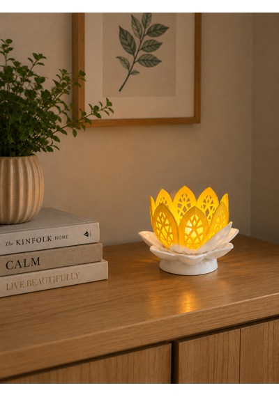 Lotus Glow Mumluk Sarı Beyaz