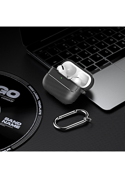 Airpods Pro 3. Nesil Uyumlu Karbon Fiber Hybrid Polymer Technology Premium Kulaklık Kılıfı Ve 3'ü 1 Arada Bluetooth Kulaklık Temizleme Kalemi Seti Siyah