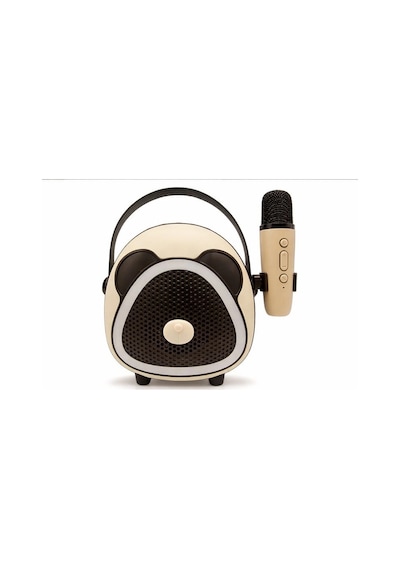 Çocuklara Özel Retro Tasarımlı Bluetooth Karaoke Mikrofon Ve Ahşap Tripodlu Koyu Kahverengi