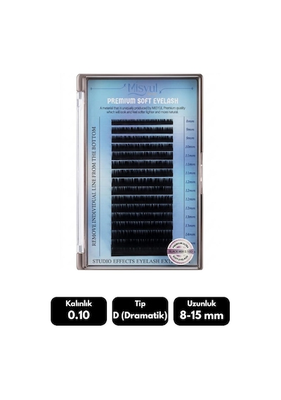 Misyul 0.10d Dramatik Kıvrım Mix Soft Eyelash Doğal İpek Kirpik 8-15 Mm 16'lı