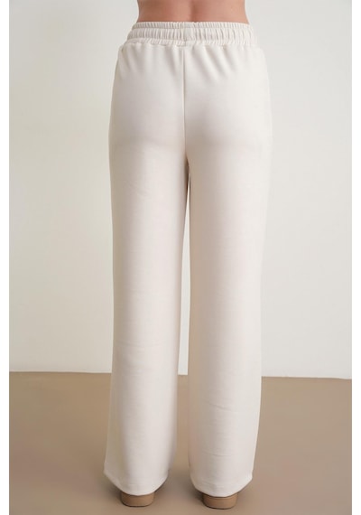 Mixray 4785 Kadın Premium Modal Palazzo Dökümlü Bol Paça Pantolon Naturel