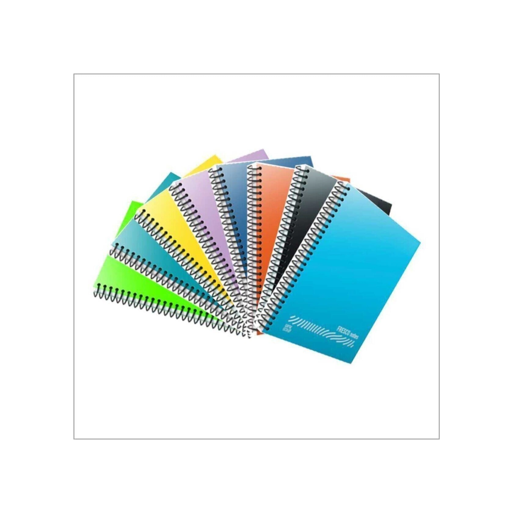 Fresco 5'li Paket A4 96 Yaprak 5 Kareli Plastik Kapak Defter Çok Renkli
