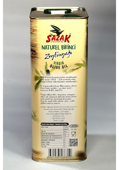 Sazak Natürel Birinci Zeytinyağı 5 L