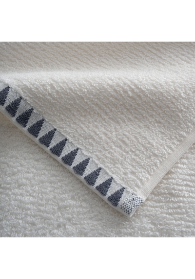 Tria Banyo Havlusu %100 Pamuk Jakarlı Krem-lacivert 80x150 Cm